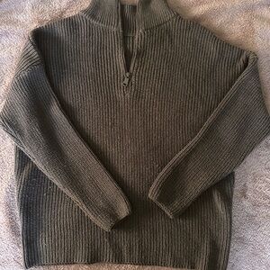 Men's Brown Half-Zip Sweater